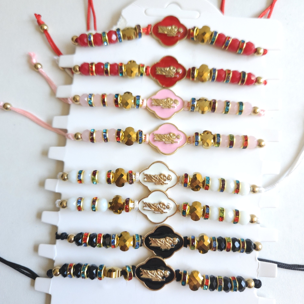 Colorful Beaded Bracelets with Gold Accents